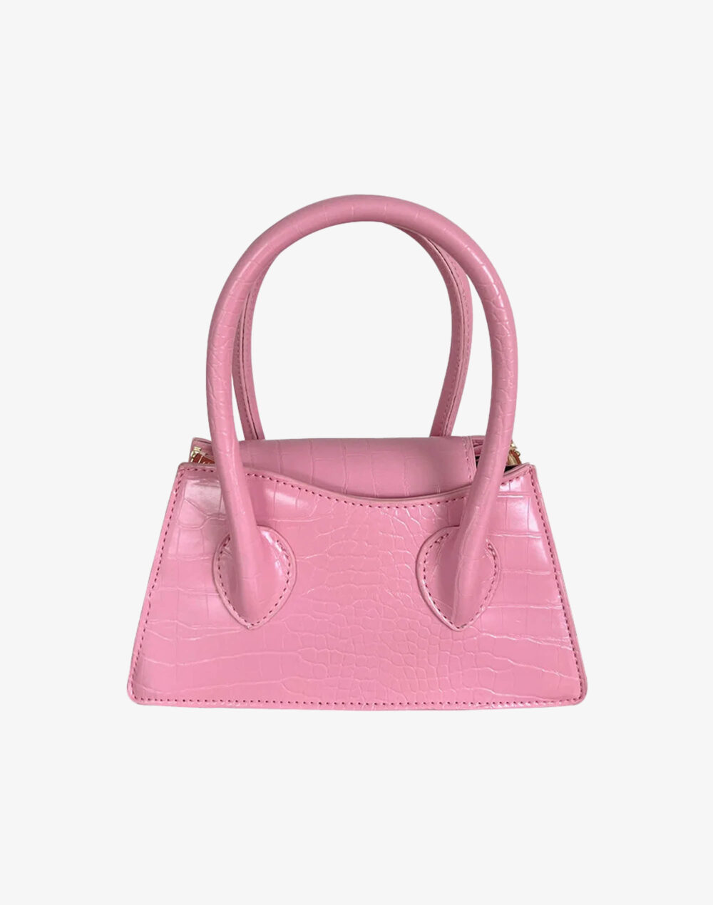 Faux Croc Leather Top Handle Mini Bag